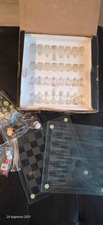 3-in-1 Glazen Schaakset, Backgammon & Dammen, Hobby en Vrije tijd, Gezelschapsspellen | Bordspellen, Een of twee spelers, Ophalen of Verzenden