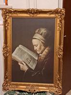 Oud schilderij met gouden lijst, Ophalen of Verzenden