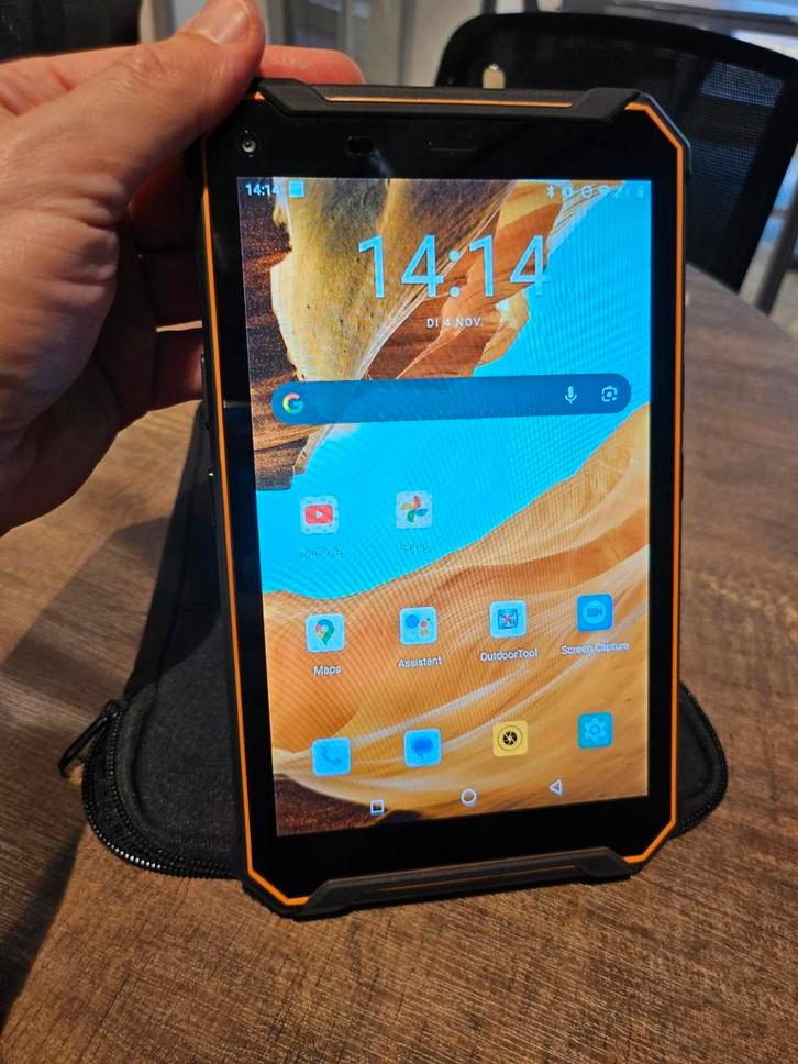 Rugged Android Tablet met Knieband - Nieuwstaat!, Computers en Software, Android Tablets, Zo goed als nieuw, Wi-Fi, 8 inch, 128 GB