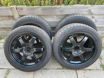 Asuka racing velgen 17 inch 4x100/114,3 met nieuwe banden beschikbaar voor biedingen