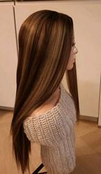 Lace-wig bruin met lichte  highlights.  Inc 2 wigcaps., Sieraden, Tassen en Uiterlijk, Uiterlijk | Haarverzorging, Ophalen of Verzenden