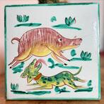 Vintage D'A S.S. Italië Tegel met Jachttafereel, Antiek en Kunst, Ophalen of Verzenden