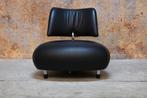 Als NIEUW! zwarte leren Leolux Pallone design fauteuil