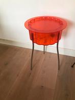 Vintage rode Hatten bijzettafel Ikea, Minder dan 55 cm, Rond, Zo goed als nieuw, Ophalen