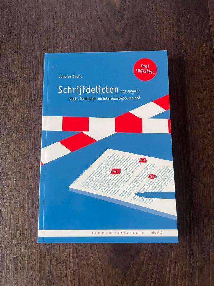 Jantien Dhont - Schrijfdelicten, Boeken, Schoolboeken, Zo goed als nieuw, Nederlands, Overige niveaus, Ophalen of Verzenden