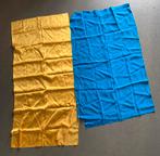 Pure Chinese zijde lappen blauw en geel, Hobby en Vrije tijd, Stoffen en Lappen, Blauw, Nieuw, Ophalen of Verzenden, 30 tot 120 cm