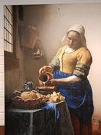Reproductie op canvas, Het Melkmeisje van Vermeer, Huis en Inrichting, Woonaccessoires | Wanddecoraties, Ophalen, Zo goed als nieuw