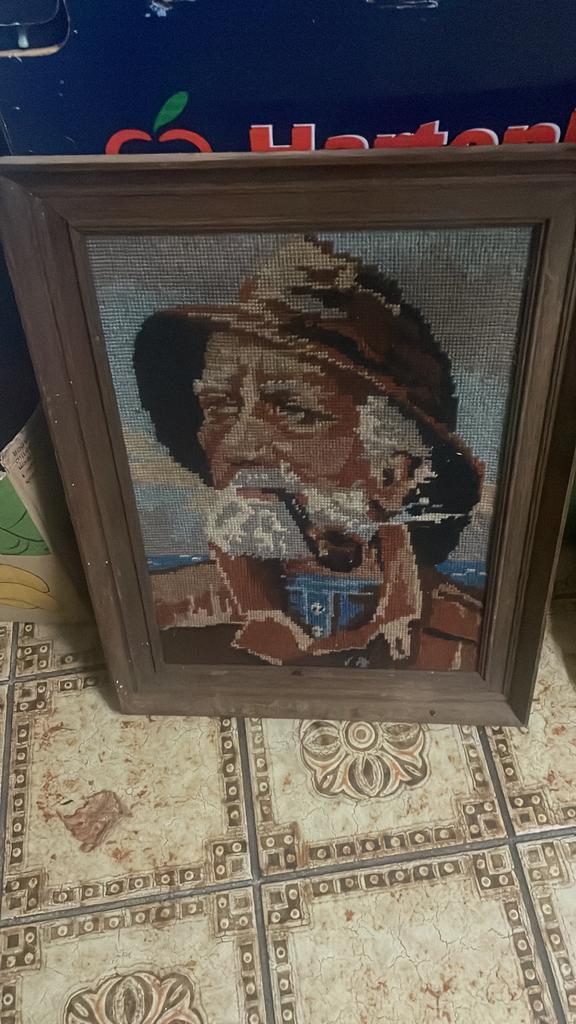 Tapijtwerk zeeman met pijp Dorus Rijkers, Antiek en Kunst, Antiek | Overige Antiek, Ophalen of Verzenden