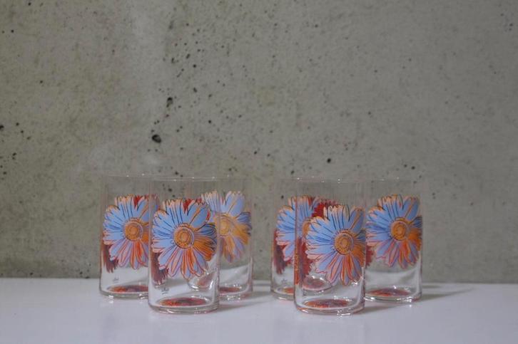 6 Rosenthal - Andy Warhol - Daisies - 1970's - Studio Linie, Verzamelen, Glas en Borrelglaasjes, Bierglas, Ophalen of Verzenden