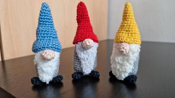 3 mini kabouters gnome dwerg buggy box hanger gehaakt beschikbaar voor biedingen