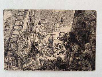 naar Rembrandt ,circumcision in the stable ,héliogravure 