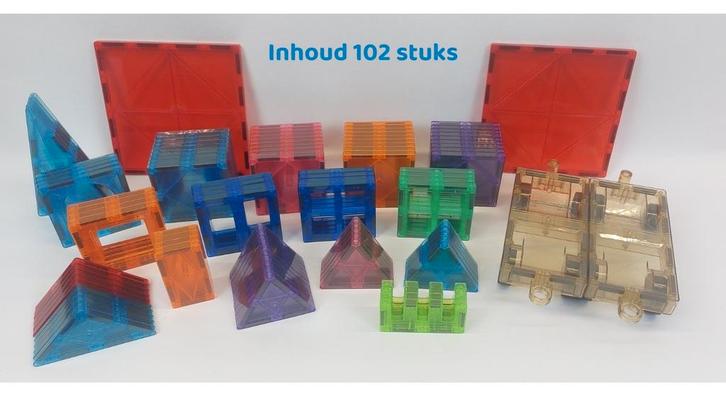 Nieuw Magnetische tegels 102 stuks, Kinderen en Baby's, Speelgoed | Bouwstenen, Nieuw, Ophalen of Verzenden