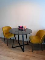 Very good Dining table very good price €150 + 2 chairs €100, Ophalen, Gebruikt, Rond, Glas