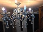 kristallen kroonluchter met meerdere armen en een verchroomd, Ophalen of Verzenden, Zo goed als nieuw