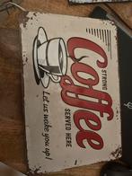 Vintage Koffie Reclamebord, Ophalen, Gebruikt