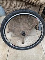 Zwart fietsband met de wiel voor mountainbiker, Fietsen en Brommers, Fietsonderdelen, Ophalen, Zo goed als nieuw, Mountainbike