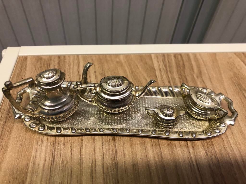 Miniatuur Koffie- en Theeservies Verzilverd, Ophalen
