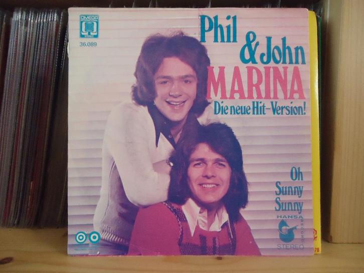 7" Single Phil & John - Marina / Oh, Sunny Sunny, Cd's en Dvd's, Vinyl Singles, Gebruikt, Pop, Ophalen of Verzenden