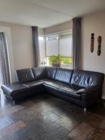 Leren hoekbank, Huis en Inrichting, Banken | Bankstellen, Ophalen, Gebruikt, Vierpersoons of meer