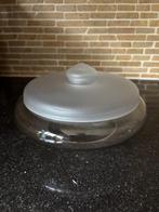 Vintage koekschaal met matglazen deksel - Leerdam, J. Boon., Ophalen of Verzenden