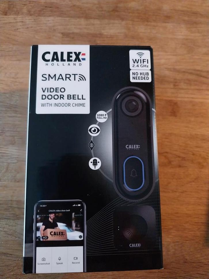 Calex deurbel, Huis en Inrichting, Deurbellen, Zo goed als nieuw, Bedraad, Ingebouwde camera, Compatibel met smartphone, Bewegingsdetectiesensor