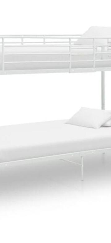 Stapelbed metaal wit 90x200 cm beschikbaar voor biedingen