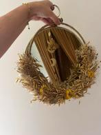 Boho bohemian vintage gouden spiegel met mooie krans, Huis en Inrichting, Woonaccessoires | Kransen, Ophalen of Verzenden, Gebruikt