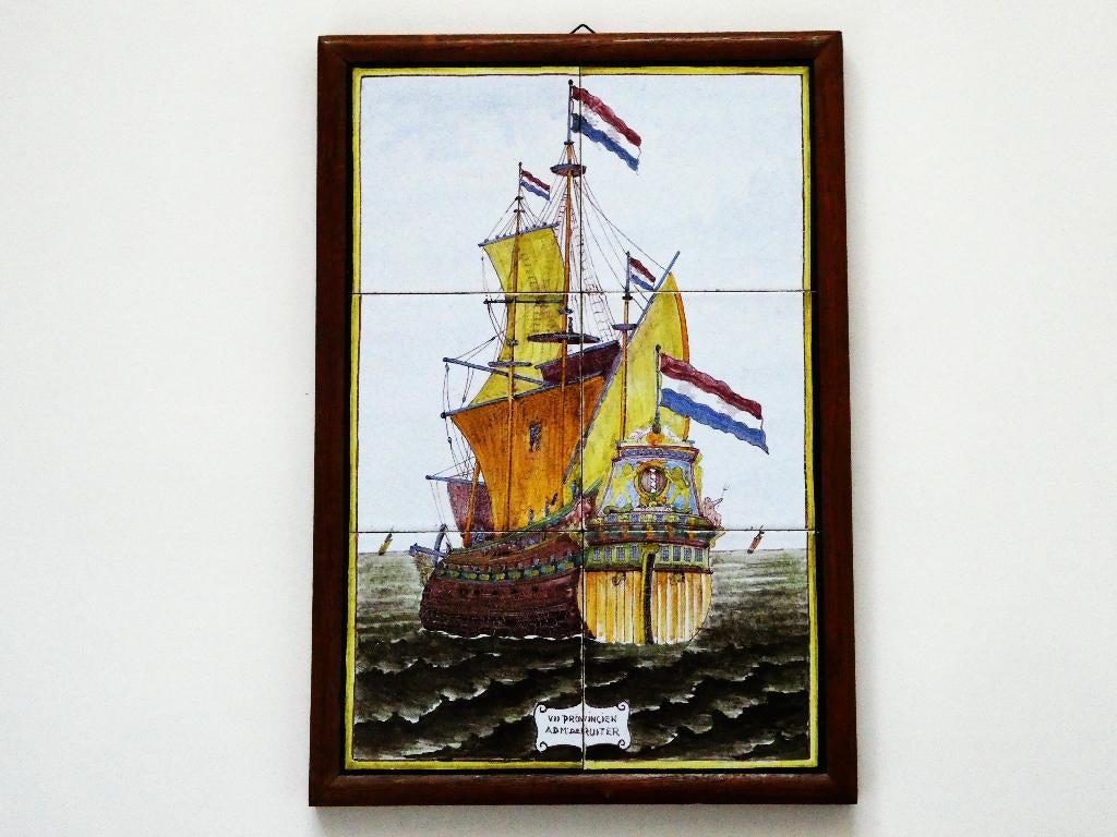 Tegeltableau schip De Zeven Provinciën / Adm. De Ruiter, Ophalen of Verzenden