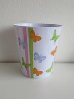 Prullenbak, prullenmand wit met vlinders voor kinderkamer, Ophalen of Verzenden, Zo goed als nieuw, Overige typen