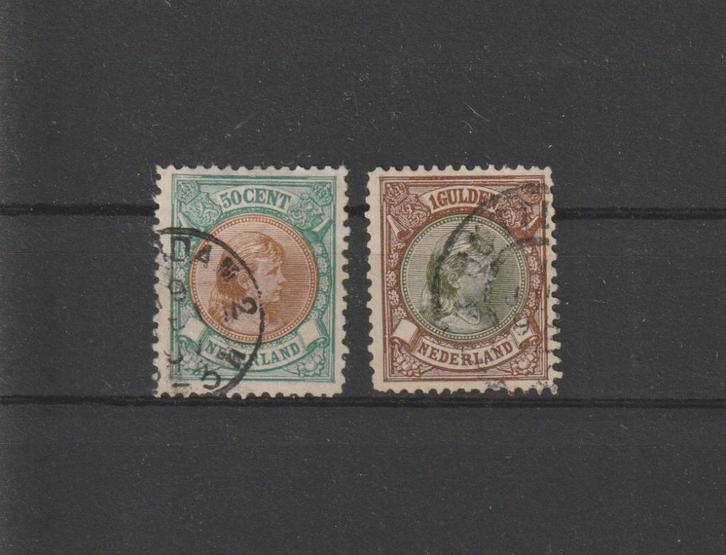 Nederland 1893, NVPH 45 t/m 46, Gestempeld., Postzegels en Munten, Postzegels | Nederland, Gestempeld, T/m 1940, Verzenden