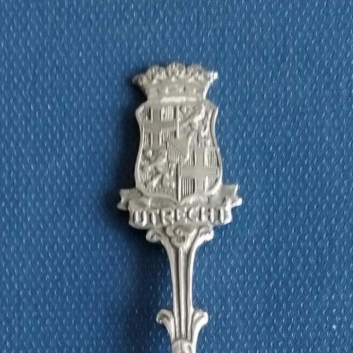 verzilverd lepeltje provincie Utrecht - D.E. 1953 (HH 90), Antiek en Kunst, Antiek | Bestek, Ophalen of Verzenden