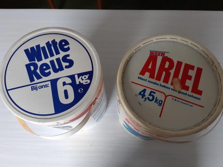 2 stuks oude wasmiddel tonnen, Verzamelen, Merken en Reclamevoorwerpen, Gebruikt, Verpakking, Ophalen of Verzenden