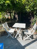 Bistro set wit, Gebruikt, Eettafel, Tuinset, Hout