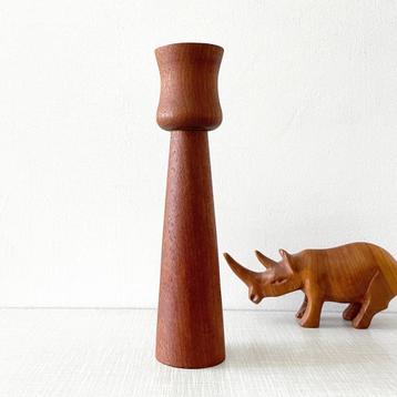 teakhouten vintage Scandinavisch design KANDELAAR MidCentury beschikbaar voor biedingen