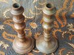 Zwaar stel antieke bronzen kandelaars 35,5 cm. 18de eeuw., Antiek en Kunst, Antiek | Kandelaars, Ophalen of Verzenden, Koper of Brons