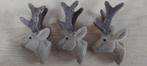 Set van 3 fluwelen eland hangers ca 11 x 7 zgan., Diversen, Kerst, Ophalen, Zo goed als nieuw