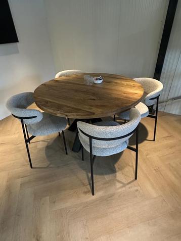 Eettafel Rond Massief Mango Hout 130cm ronde eettafel beschikbaar voor biedingen