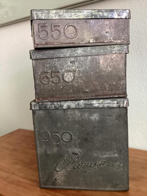 oude C. Jamin blikken- 3 stuks, Verzamelen, Blikken, Gebruikt, Koek(jes), Overige merken, Ophalen of Verzenden