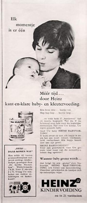 3 vintage advertenties Heinz 1962-00 kindervoeding eten beschikbaar voor biedingen