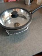 RVS Koekenpan met Deksel en Stoomrek, Huis en Inrichting, Keuken | Potten en Pannen, Ophalen of Verzenden, Zo goed als nieuw, Rvs