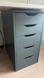 Ikea Alex ladekast kleur blauw/groen, Huis en Inrichting, Ophalen, 5 laden of meer, Zo goed als nieuw, Minder dan 100 cm