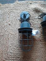 Industriële Hanglamp met Metalen Kooi, Gebruikt, Ophalen of Verzenden, Minder dan 100 cm, Metaal