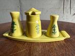 Keramiek Gouda Peper & Zout Stel met Mosterdpotje (ca. 1960), Antiek en Kunst, Antiek | Servies los, Ophalen of Verzenden