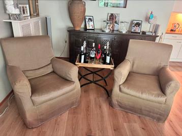 2 relax fauteuils in kleur zand beschikbaar voor biedingen