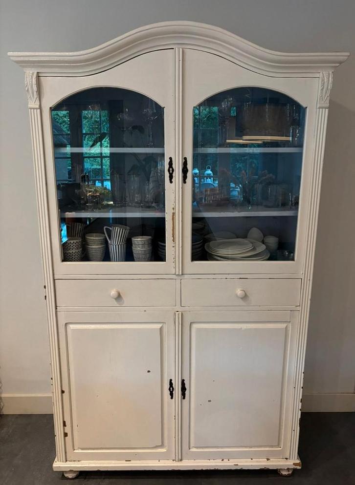 Buffetkast/Vitrinekast met glazen deuren, Huis en Inrichting, Kasten | Buffetkasten, Gebruikt, 150 tot 200 cm, 100 tot 150 cm