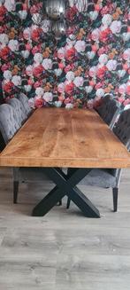 Mooie industriële eettafel van mangohout, Ophalen, 200 cm of meer, 50 tot 100 cm, Zo goed als nieuw
