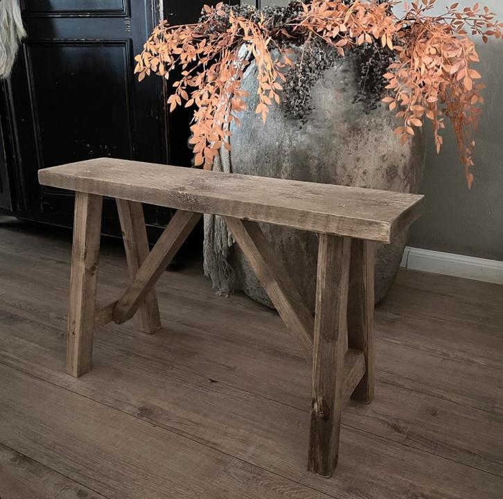 ~Stoer Sober Landelijk Houten Bankje~, Huis en Inrichting, Woonaccessoires | Overige, Zo goed als nieuw, Ophalen of Verzenden