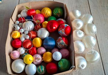 Zijde draad vintage kerstballen onbreekbaar  beschikbaar voor biedingen