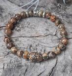 Nieuwe 8mm armband met Tibetaanse Agaat ,& Jaspis, Overige materialen, Met edelsteen, Bruin, Nieuw