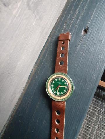 Vintage Lincoln Polshorloge - Groene Wijzerplaat beschikbaar voor biedingen